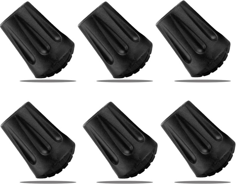 Inscool 6Pcs Replacement Cane Tips - Walking Sticks Accessories, Fit Most Trekking & Hiking Poles - Image 1